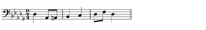 A short tune in G minor that uses accidentals