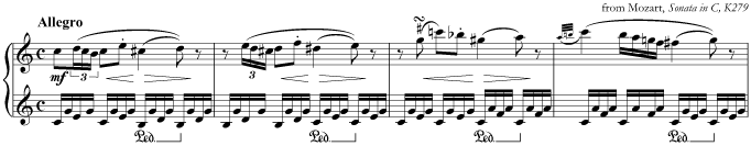 An Alberti bass in music by Mozart